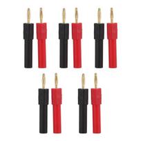 Banana kištuko adapteris 2 mm kištukinis į 4 mm lizdinį raudoną juodą banana kištuką Pa žalvariniai priedai elektroniniams prietaisams, 5 vnt.
