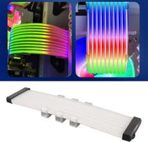 Argb motininės plokštės kabelis su 120 led karoliukų, lankstus montavimas, 5v 3 kontaktų sinchronizavimo ilgiklis, skirtas pc gpu cpu, kelios sąsajos (x12 wide (skirtas 24 kontaktų arba