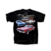 Mercury Cougar Classic Muscle Car Mens Black T-Shirt Official Licensed M gray