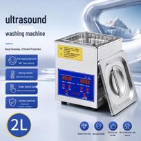 2L Ultrasonic Cleaner for Jewelry, Ornaments, and Nail Art Tools - Stainless Steel Household Device Japanese standard 110V gray