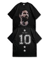 Messi  The Goat Signature Graphic Printed Tshirt Unisex Women Short Sleeve Cotton Tshirt Unisexs Tshirts  New Unisexs Clothing S black