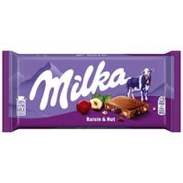 Milka Razinų ir riešutų Pieninis šokoladas 90 g
