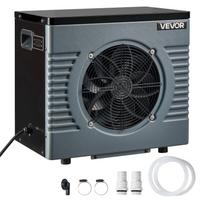 VEVOR 4160 W baseino šilumos siurblys, elektrinis baseino šildytuvas antžeminiams iki 15 m³, didžiausias COP 5.14, mažas triukšmas, apsauga GFCI 47.5 x 31.5 x 44 cm