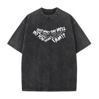 Tengen Toppa Gurren-Lagann Manga T Shirt Kamina Print Tshirt Men Unisex Clothing Vintage Washed T-shirt Oversized Tee Tops S black