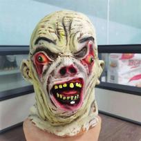 New Halloween horror prank zombie-style latex mask with hair for costume parties and performances Style2 gray