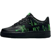Nike Air Force 1 Low Grade School 'Matrix' (Unisex) Juodi / Žali Akcentai / Ryškiai Violetiniai / Juodi Vaikų Riedlenčių Batai HV4763 001 38.5 black