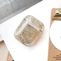 Glitter Liquid Quicksand Crystal Plastic Case For AirPods 2 3 4 Pro 2 3 Earphone Cover For AirPods  4 gray