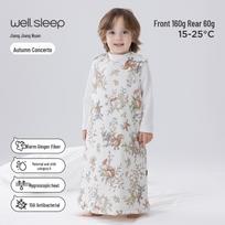 Weibeilu Infant & Toddler Sleeveless Sleeping Bag, Pure Cotton, Temperature Regulating, Anti-Kick for Safe Baby Sleep. L (Height 105-120cm) gray