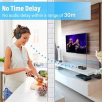 Yuanj 2025 tv belaidės ausinės virš ausų, bluetooth 5.1 belaidės ausinės televizoriui/telefonui/planšetiniam kompiuteriui/pc, 28 valandų garso atkūrimo laikas, jokio garso vėlavimo, prijunk ir naudok