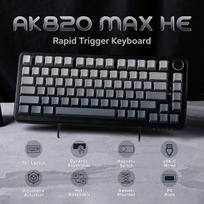 Mechlands Ak820 Max He magnetinė žaidimų klaviatūra su Hall Effect, reguliuojamas aktyvavimas, 8 Khz apklausos dažnis, laidinė greita klaviatūra, Cream Seal, Rgb, Nkro, skirta Win/mac (gradient Grey)