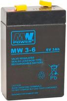 Mw Power 3-6 agm akumuliatorius 6v 3ah (66x33x97mm) 6-9 metai