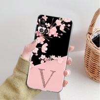 Skaidrus dėklas Samsung Galaxy A52 A12 A51 A32 A21s A71 A32 A22 50 A70 A31 A72 5G telefonui, individualizuotas vyšnių žiedų gėlės M Samsung A30 black