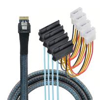 Cy kabelis Slimline Sas 4.0 Sff-8654 4i 38 kontaktų Host Raid į 4 Sas 29 kontaktų Sff-8482 Target kietojo disko išvedžiojimo Raid kabelį 1 į 4 skirstytuvas (100cm)