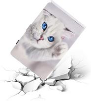 Casafuny dėklas, skirtas Lenovo Tab M11 (tb330) 11 colių 2024, Pu odos planšetinio kompiuterio apsauginis dėklas su rašiklio laikikliu, stovas, skirtas Lenovo Tab M11 2024, baltas katinas