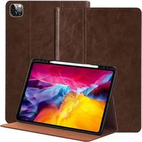 Nanruil dėklas, skirtas Ipad Pro 12.9 colių 6-osios/5-osios/4-osios/3-iosios kartos 2022/2021/2020/2018, pagamintas iš natūralios odos, apsauginis planšetinio kompiuterio dėklas, su rašiklio laikikliu ir automatinio pažadinimo/užmigdymo funkcija, tamsiai