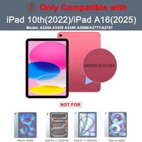 Apsauginis dėklas su klaviatūra, skirtas Ipad 10 kartos 10.9 2022/11 kartos A16 2025: Apšviesta klaviatūra su 3 zonomis ir 7 spalvomis su išmaniuoju jutikliniu kilimėliu - nuimama klaviatūra su