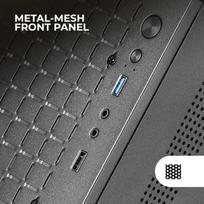 Korpusas Mars Gaming Mc-1000 Kompaktiškas Microatx korpusas, metalinio tinklelio priekinis dizainas, pilnas šoninis langas, 1 x itin tylus, 80 mm Fdb ventiliatorius, juodas