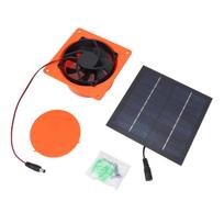 Saulės energija maitinamas ištraukiamasis ventiliatorius Monokristalinis silicio 20W 5V saulės skydelis Vėdinimo ventiliatoriaus rinkinys su apvaliu pertvaru black