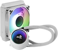 Procesoriaus aušintuvas Aerocool miragel120w cpu skystas aušinimas 120 mm argb ventiliatorius, tdp 200w, baltas