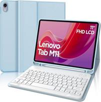 Winchking klaviatūros dėklas, skirtas lenovo tab m11 11 colių 2024 m. klaviatūrai, skirtai lenovo tab m11 planšetiniam kompiuteriui, magnetinis nuimamas su qwertz išdėstymu (šviesiai mėlyna)