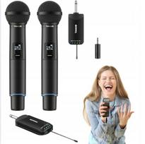 Akumuliatoriniai belaidžiai mikrofonai Tonor Tw720 2x25 Uhf Bluetooth juodi