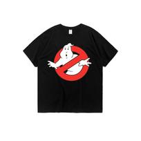 Summer Pure Cotton Round Neck Short-sleeved Half-sleeved T-shirt Men's Cartoon Movie Ghostbusters Ghost Peripheral Clothes S red