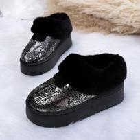 Madingi moteriški blizgūs blizgučiai platforminiai sniego batai Šilti sutirštinti pliušiniai žiemos ankle boots Moteriški neslystantys storas padas medvilne paminkštinti batai 41 abrikosas