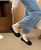 Flat-soled pig's feet single shoes sub-toed pig's trotters shoes women's 2025 summer new soft-soled lazy one-pedal women's shoes casual shoes 37 ruda