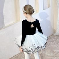 Pure Cotton Children's Dance Clothes, Black Winter Girls' Practice Clothes, Winter Chinese Dance Practice Clothes, Children's Tutu 160 black