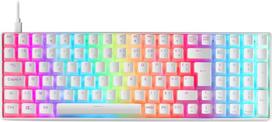 Mars Gaming Mkultra, mechaninė klaviatūra, balta Rgb, kompaktiška 96%, Outemu Sq Red jungikliai, prancūziška