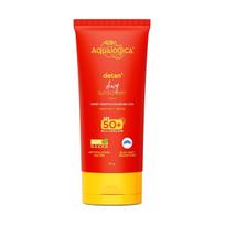 Aqualogica Detan+ Dewy Sunscreen SPF 50+ PA++++ Broad Spectrum Protection Lightweight No White Cast For Even Dewy Skin 80 g red