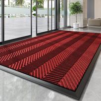 Heavy Duty PVC Rubber Doormat Tire Tread Design Non-Slip Dirt Trapper Entrance Mat Waterproof Indoor Outdoor Door Rug 60x90cm raudona