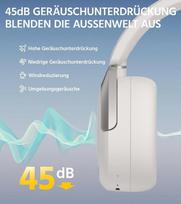 Edifier W830nb belaidės ausinės su -45 Db Anc, 94 val. baterija, Ldac Hi-res garsu, erdvinis garsas, greitas įkrovimas, Bluetooth V5.4 - smėlio balta