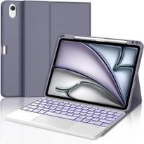 Jademall Klaviatūra Ipad Air 11 - Belaidė klaviatūra su apšvietimu ir jutikliniu kilimėliu, skirta Ipad Air 11 m2 2024/air 11 m3 2025, apsauginis dėklas su pieštuko laikikliu