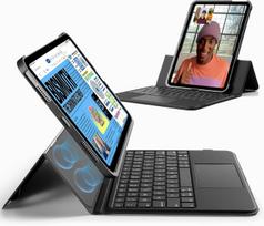 Esr klaviatūros dėklas, skirtas ipad 11th(a16, 2025)/10 gen (10.9 colio) 2022, su jutikliniu kilimėliu, magnetinė nuimama klaviatūra su apšviestais klavišais, portretinis/kraštovaizdžio režimas, juodas