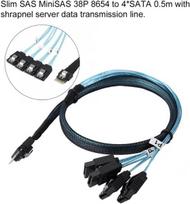 Chenyang Cy Slim Line Sas 4.0 Sff-8654 4i 38 kontaktų pagrindinis įrenginys į 4 Sata 7 kontaktų tikslinio standžiojo disko išvedimo raid kabelį 50 cm