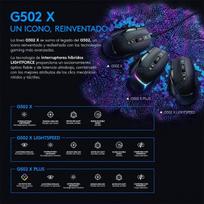 Logitech G 502 x Lightspeed belaidė žaidimų pelė - optinė pelė su optiniais mechaniniais Lightforce hibridiniais jungikliais, Hero 25k žaidimų jutiklis, suderinama su Pc - Macos/windows - juoda
