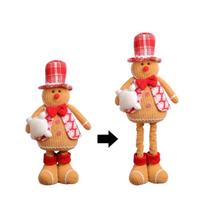 Didelis meduolinis žmogutis Ištraukiama lėlė Mielas stovintis Kalėdinis teleskopinis lėlės papuošalas Ilgos kojos Animacinis beige