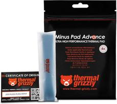 Termo pasta Thermal Grizzly Minus Pad Advance - 4 terminių padėklų rinkinys 120 x 20 x 1,5 mm, elektrai nelaidus, didelis šilumos laidumas ir suspaudžiamumas Ssd, Gpu ir elektronikai