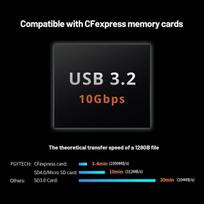 Pgytech Cfexpress Type B/sd/micro Sd kortelių skaitytuvas Usb 3.2 Gen 2 10gbps atminties kortelių skaitytuvas Cfexpress Type B/sd/tf/nano kortelių laikiklis, suderinamas su Windows/mac/linux/android/ipad Os (moss green)
