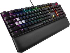 Asus rog strix scope nx tkl deluxe 80% rgb mechaninė žaidimų klaviatūra, rog nx red jungikliai, abs klavišų dangteliai, nuimamas kabelis, platesnis ctrl klavišas, slaptas klavišas, riešo atrama, makro palaikymas, juoda, uk išdėstymas