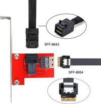 Nfhk Pci-express 4.0 Slimline Sas Sff-8654 į Hd Sff-8643 Pcba moterišką adapterį su laikikliu