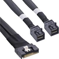 Inline® Slim Sas kabelis, Sff-8654 8i į 2x Sff-8643, 0.5m, 27648a