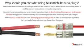 Nakamichi Ultimate Series 24k paauksuoti berilio raudono vario bananiniai kištukai garsiakalbio kabeliui 12-18 Awg, 4 mm dydžio, skirti Hifi dėžės stiprintuvui, 10 vnt. (5 poros)