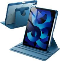 Jetech dėklas su pasukimu, skirtas Ipad Air 11 colių M3/m2 (2025/2024), Ipad Air 5/4 (2022/2020 5-osios/4-osios kartos 10,9 colio) su rašiklio laikikliu, 360 laipsnių besisukantis apsauginis dėklas-stovas su permatomu galiniu dangteliu (mėlynas)