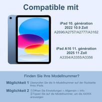 Vobafe dėklas su klaviatūra, skirtas Ipad A16 11/10 kartos (2025/2022, 11/10,9 colio) - 7 spalvų apšviesta magnetinė nuimama klaviatūros apsauginis dėklas su rašiklio laikikliu, skirtas Ipad 11-osios/10-osios kartos, mėlynas