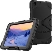 Techgear G-shock dėklas, skirtas samsung galaxy tab a 8.0 colių 2019 (sm-t290 / t295), tvirtas apsauginis dėklas su nuimamu stovu ir įmontuotu ekranu - skirtas mokyklai, vaikams, statybininkams - juodas