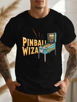 Pinball Wizard Men's Casual Grew Neck Short Sleeve T-Shirt for Summer, PLUS SIZE 2XL įvairiaspalvis
