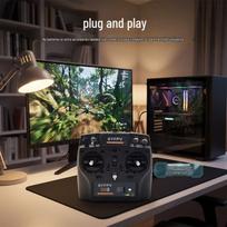 Universal RC Flight Simulator Transmitter with Multi-Mode Control brown