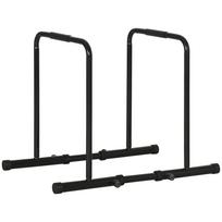Dips Parallel Bar Steel Strength Training Station, Adjustable Height and Spacing, 90-102x65x80-90cm, Black 102 x 65 x 90 cm